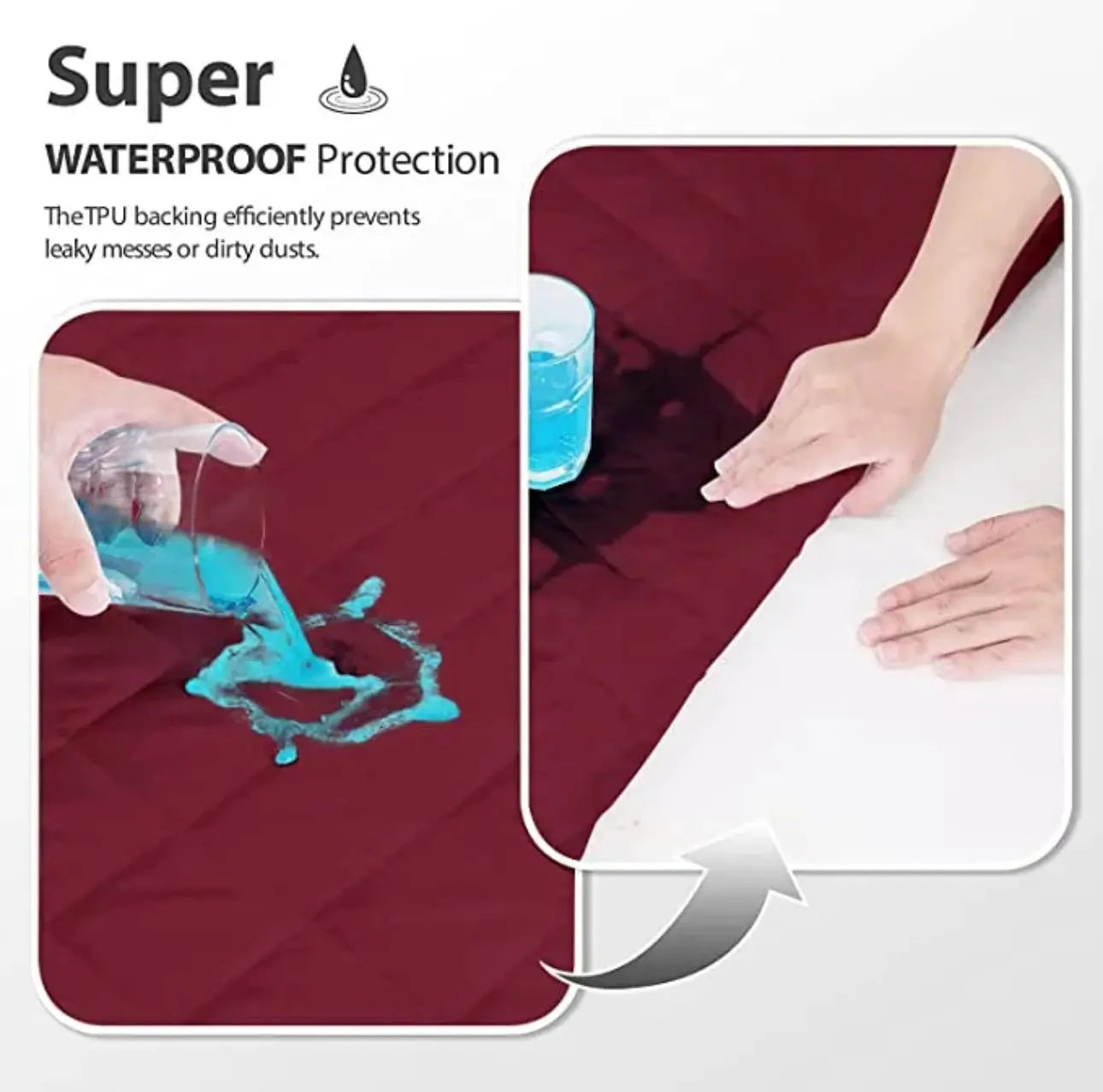 Premium Quilted Style Waterproof Mattress Cover for Double Bed Comfort Living