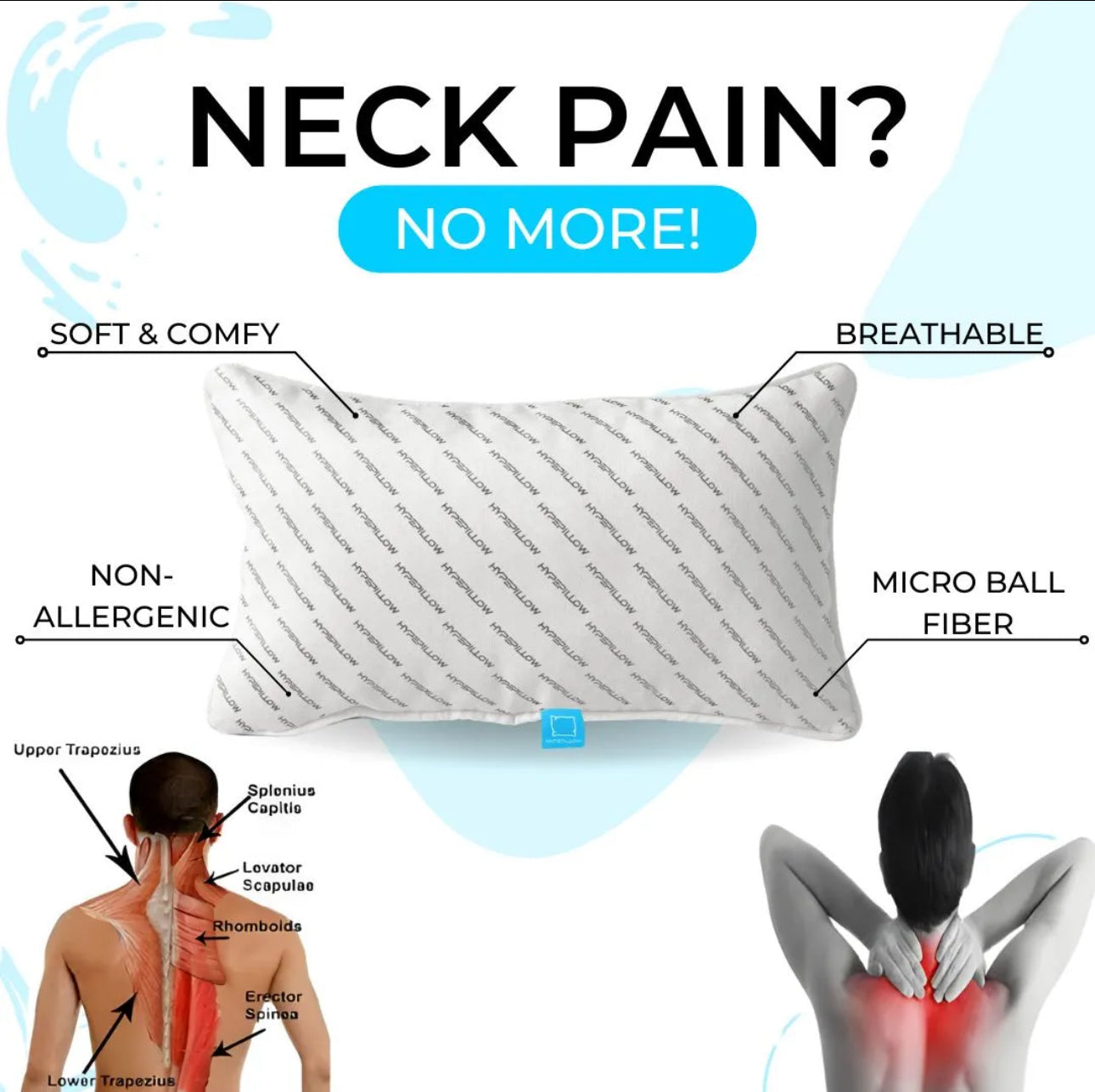 Soft Medicated Pillow Filled With Korean Hollow Fiber For Comfort and Support Comfort Living